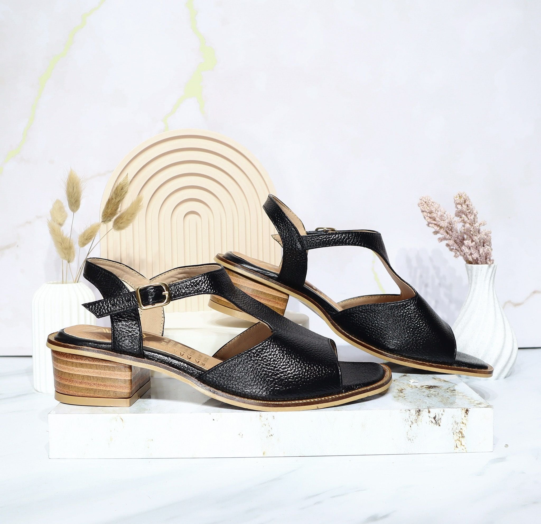 Sandalia tacon negro para mujer 406-Z559
