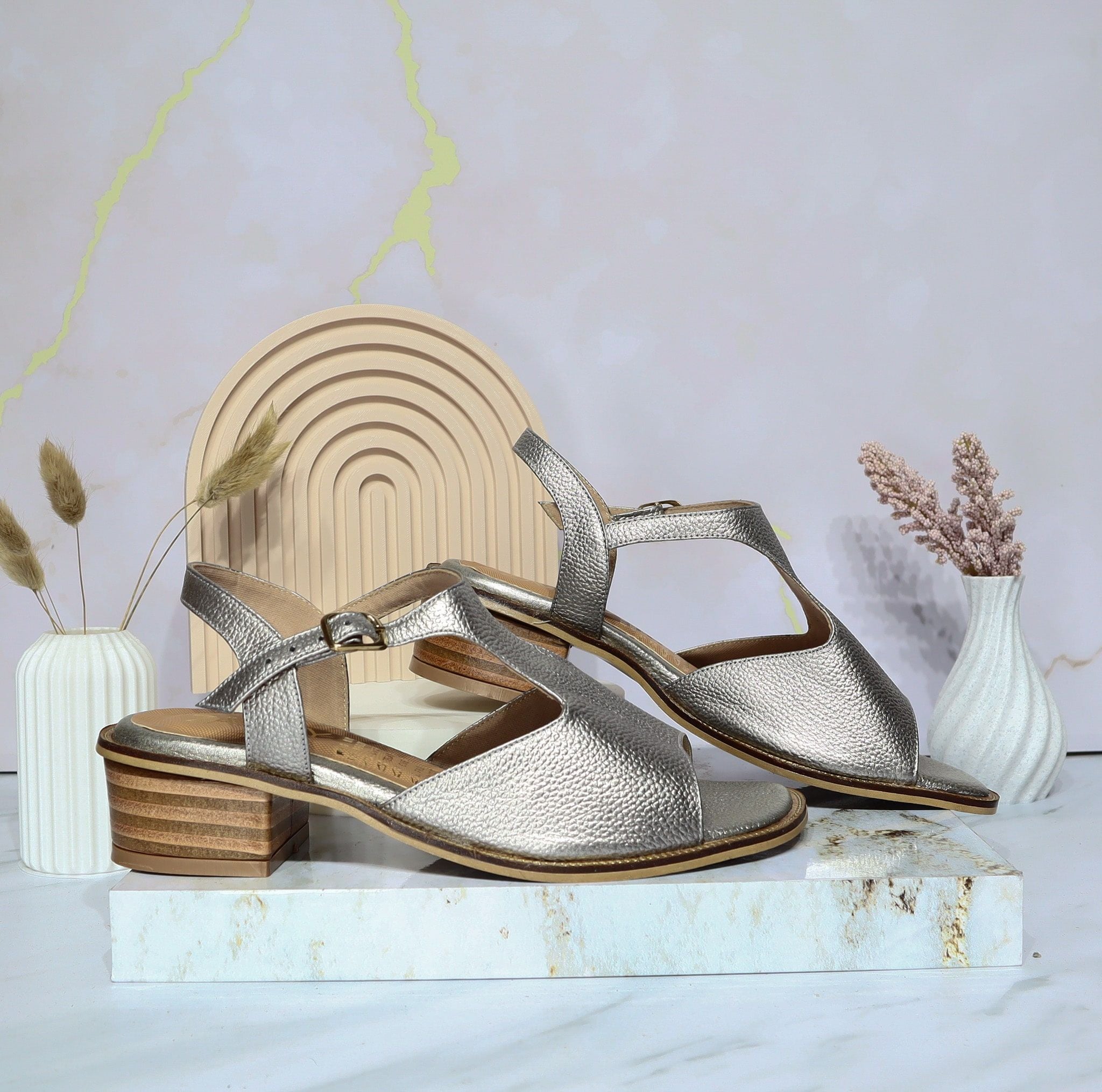 Sandalia tacon plomo para mujer 406-Z559