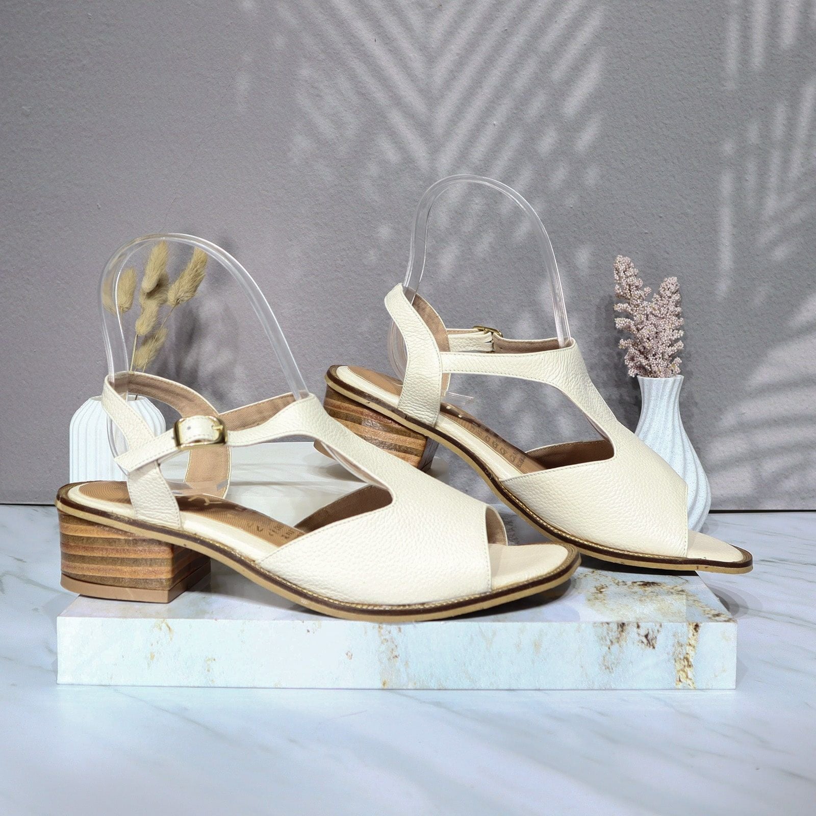 Sandalia tacon talco para mujer 406-Z559