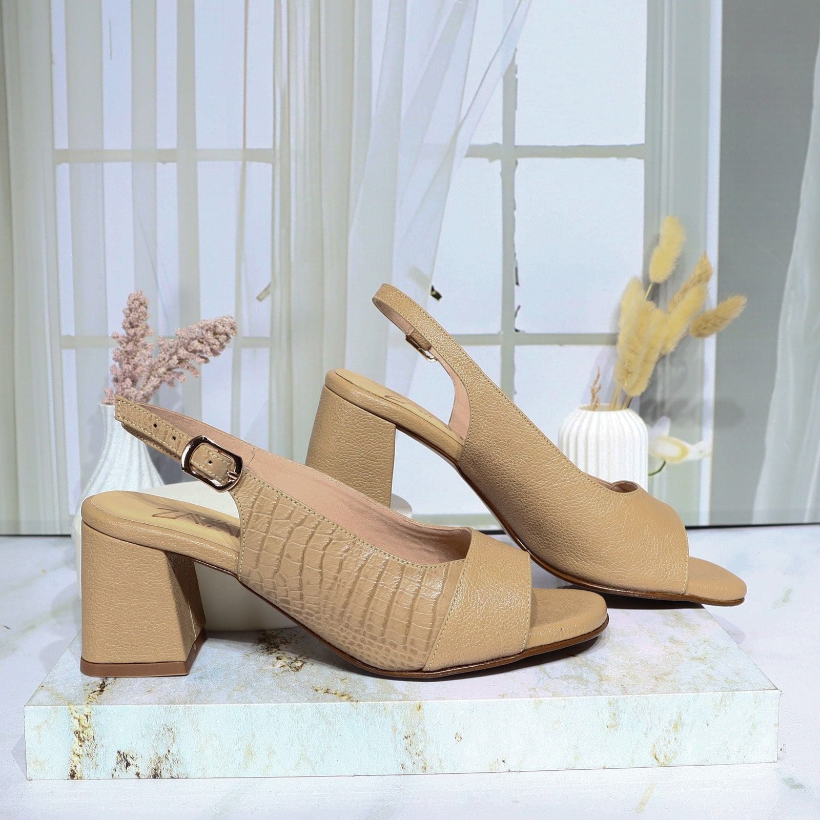 Tacon capuchino cuero para mujer 407-Z522