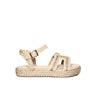 Plataforma baja yute x champaña para mujer 4244-Z437