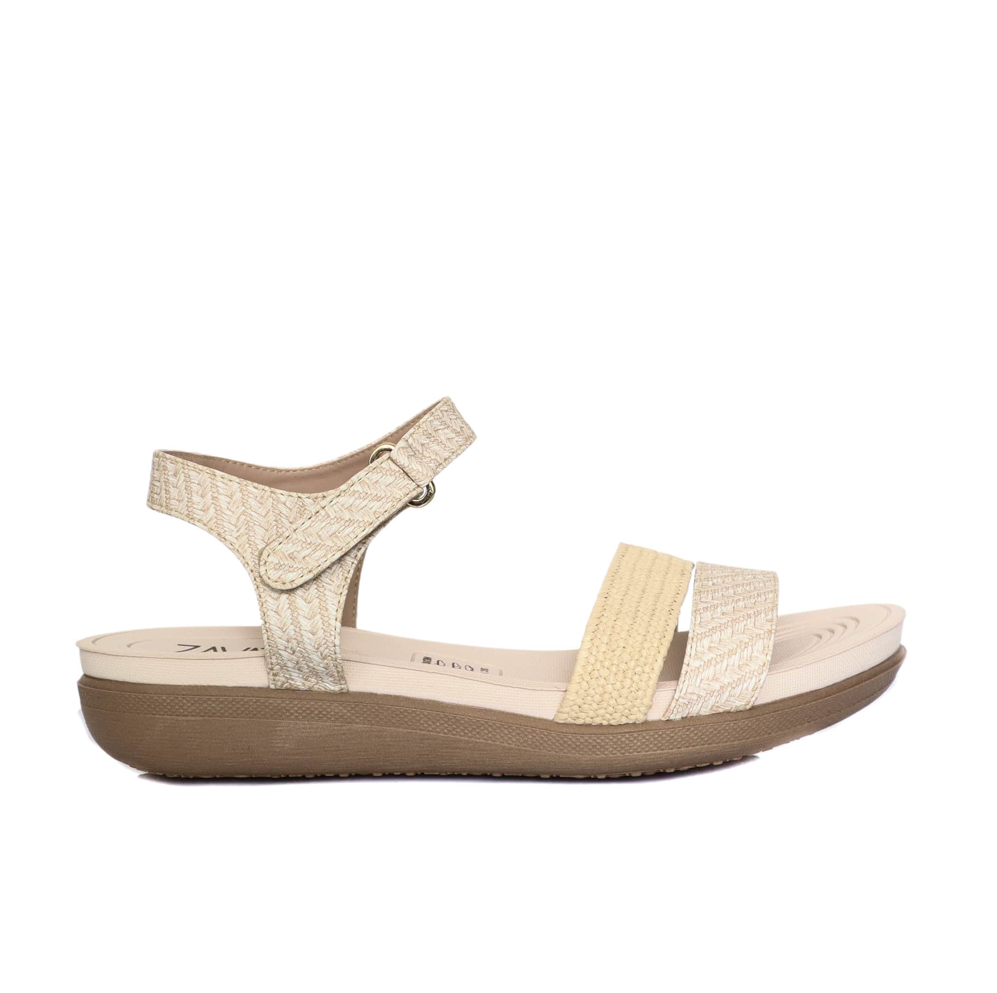 Sandalia plana beige para mujer 425-Z83