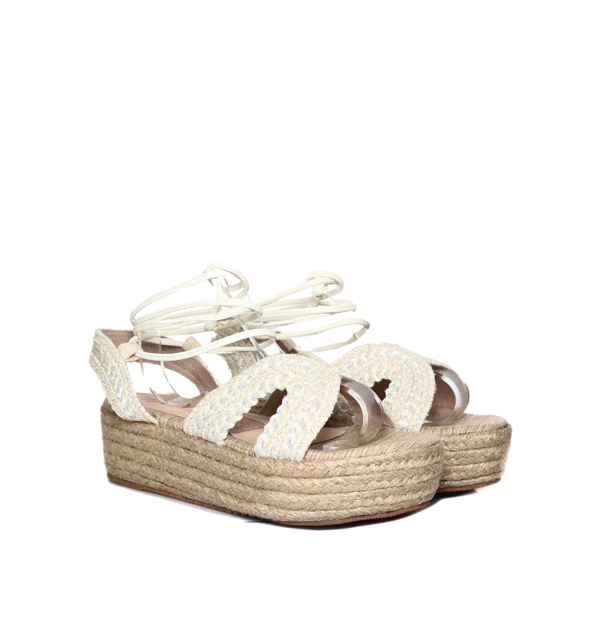 Plataforma baja yute talco x plata para mujer 4288-Z437