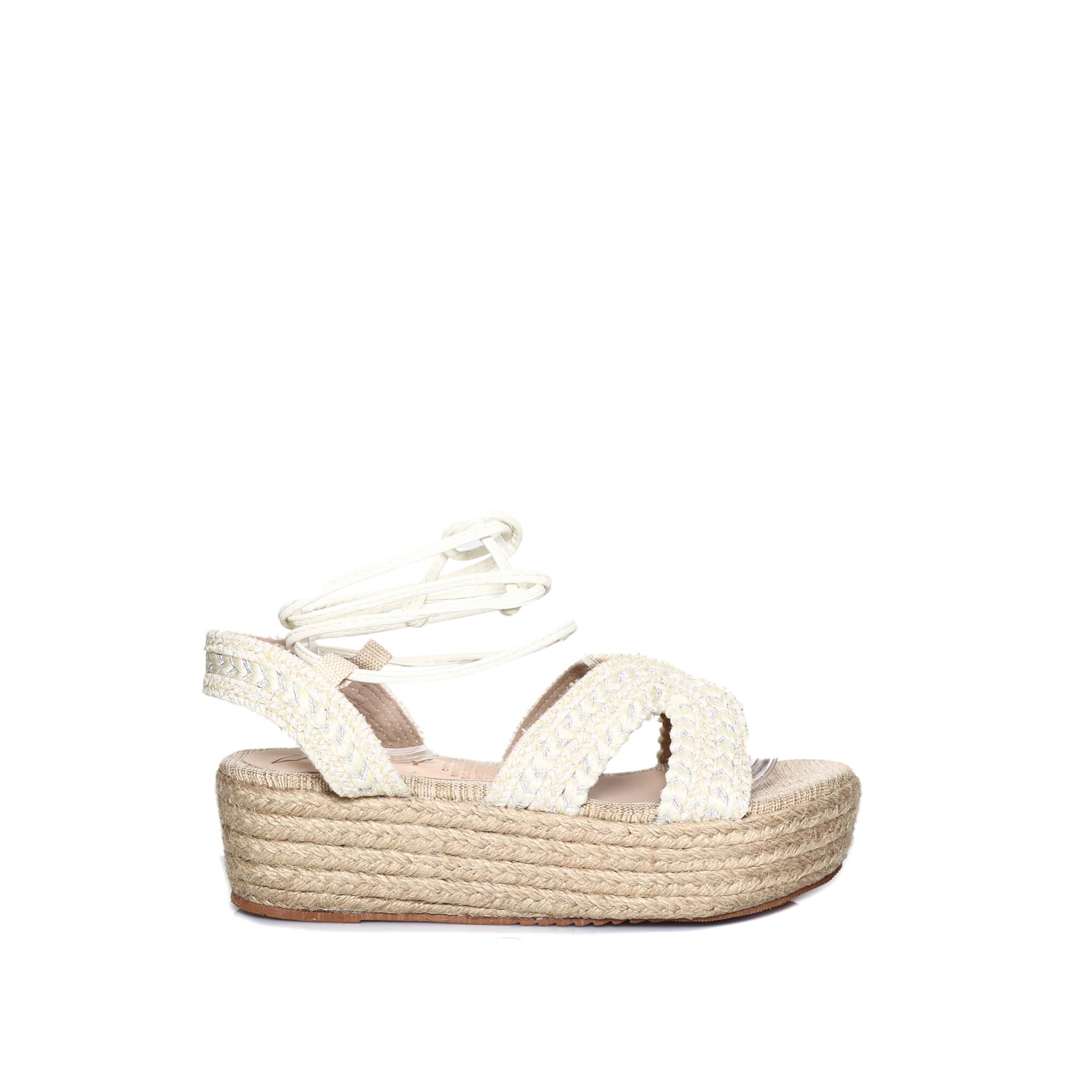 Plataforma baja yute talco x plata para mujer 4288-Z437