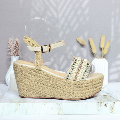 Plataforma baja champaña x oro para mujer 4302-Z453