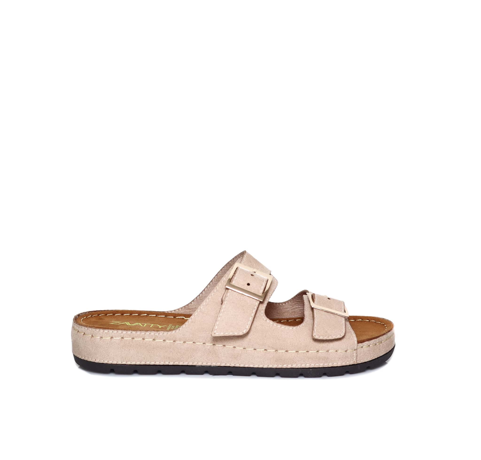 Sandalia plana beige para mujer 501-Z444
