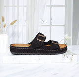 Sandalia plana negro para mujer 501-Z444
