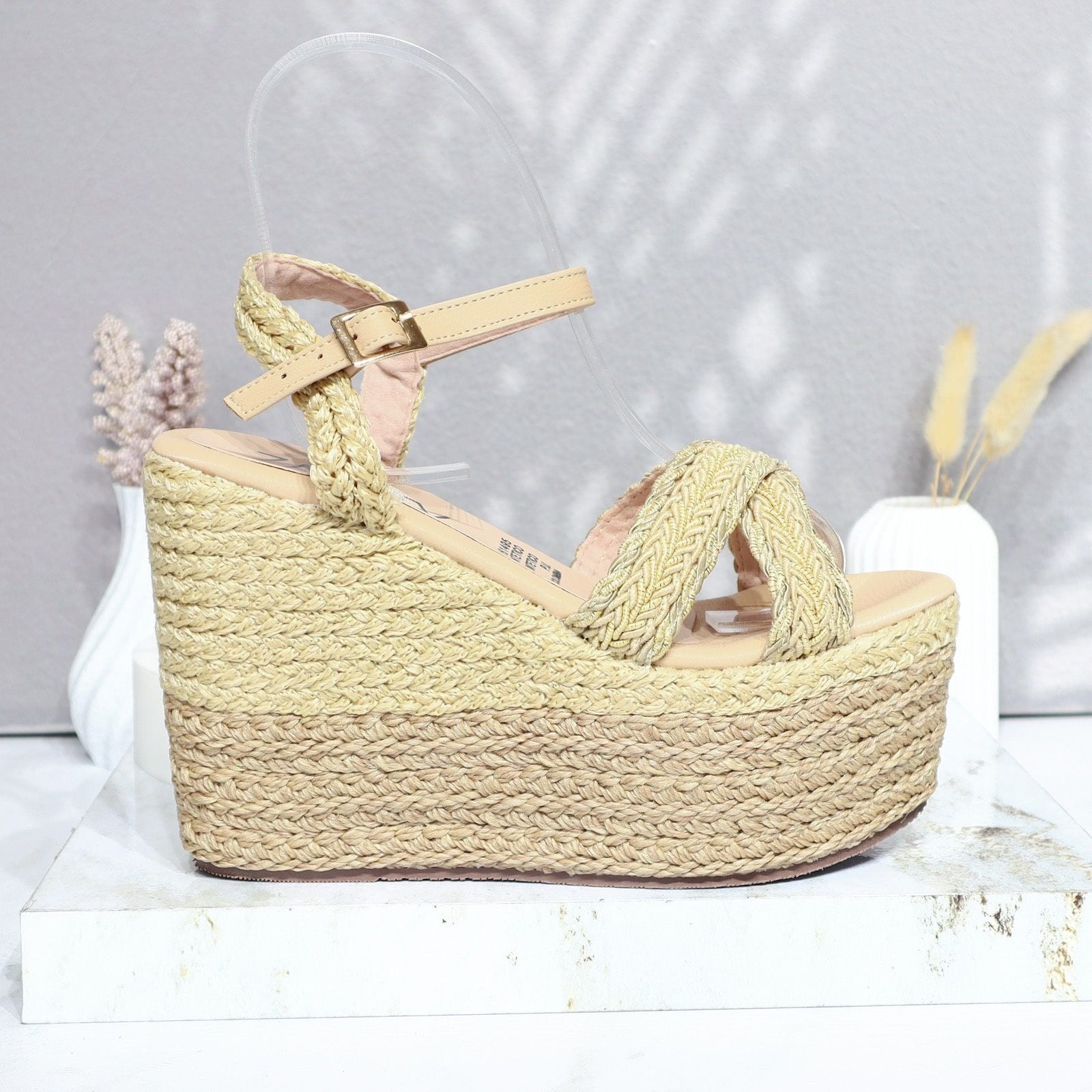 Plataforma alta yute x mani para mujer 587-Z482