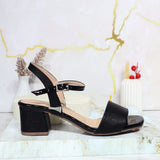 Sandalia tacon negro brillante para mujer 593-Z522
