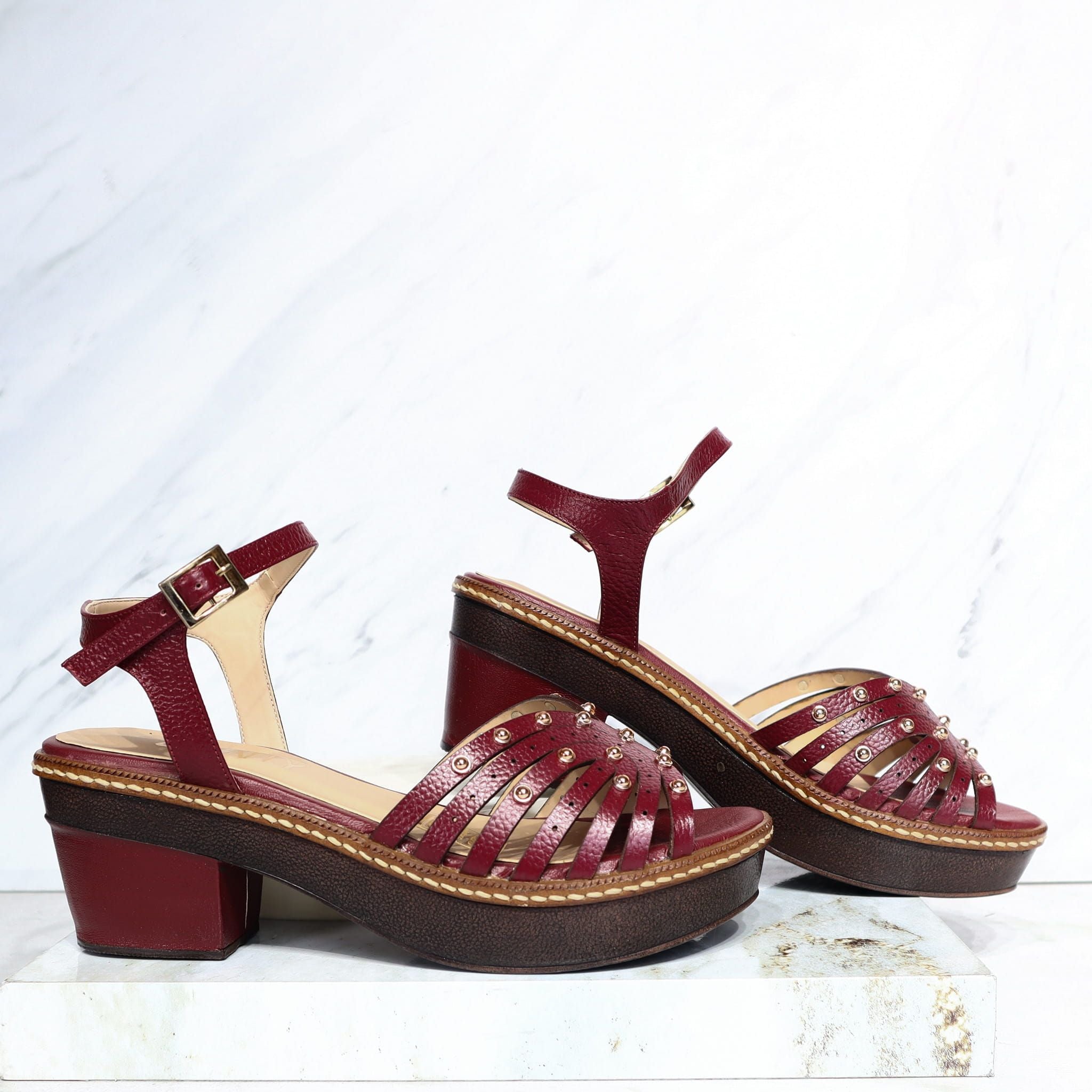 Sleidy rojo cuero para mujer 6334-Z06