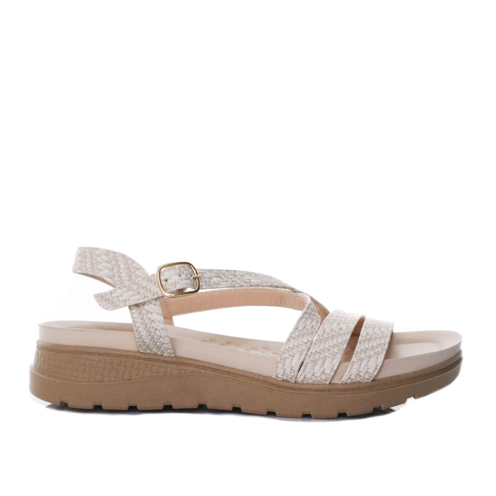 Sandalia plana beige para mujer 7012-Z83