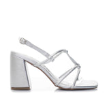 Sandalia tacon plata para mujer 705-Z191