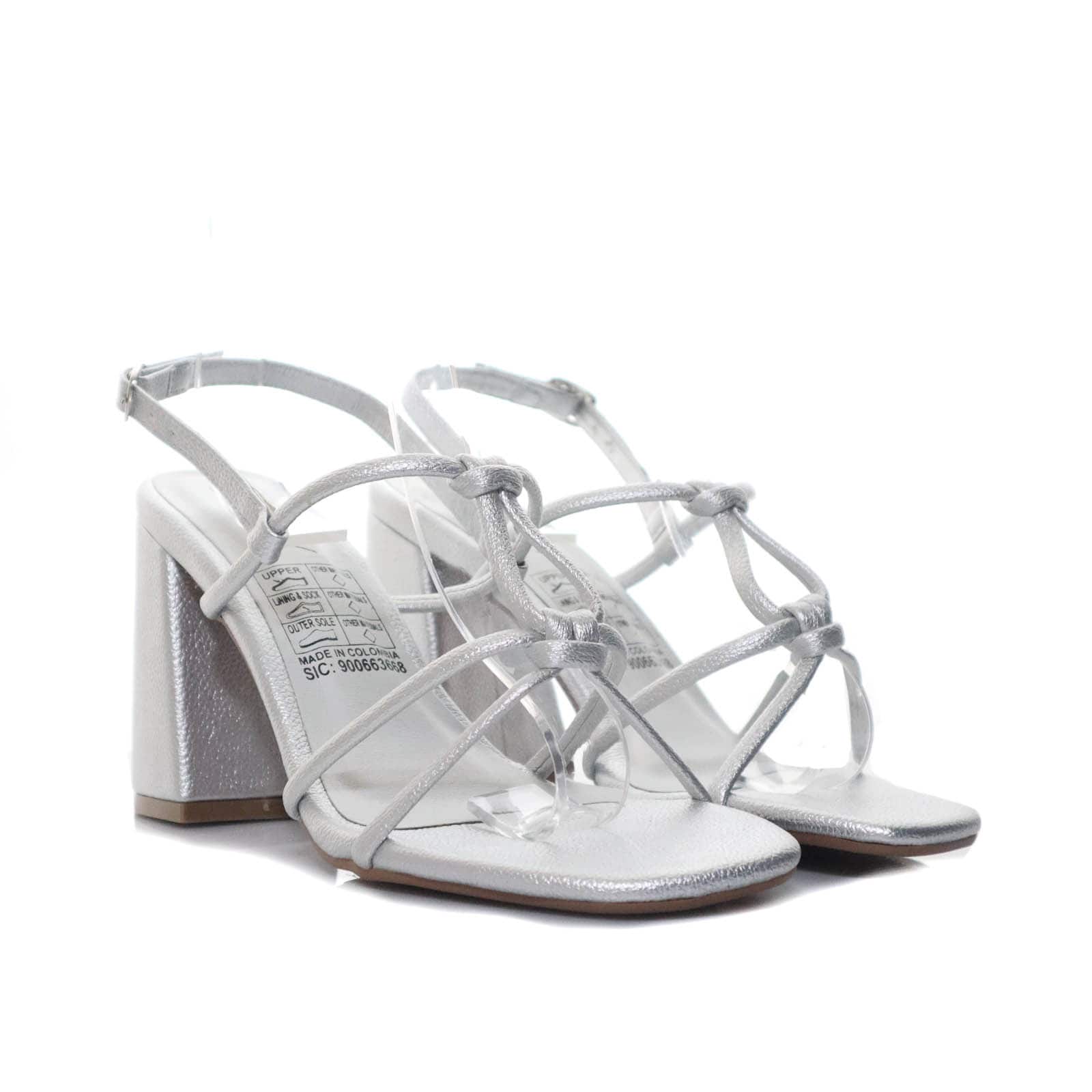 Sandalia tacon plata para mujer 705-Z191