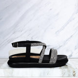 Sandalia 3 1/2 brillos negro x piedras para mujer 7073-Z617