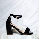 Sandalia 7 1/2 negro charol para mujer 7201-Z473