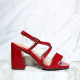 Sandalia 7 1/2 rojo charol para mujer 7430-Z473