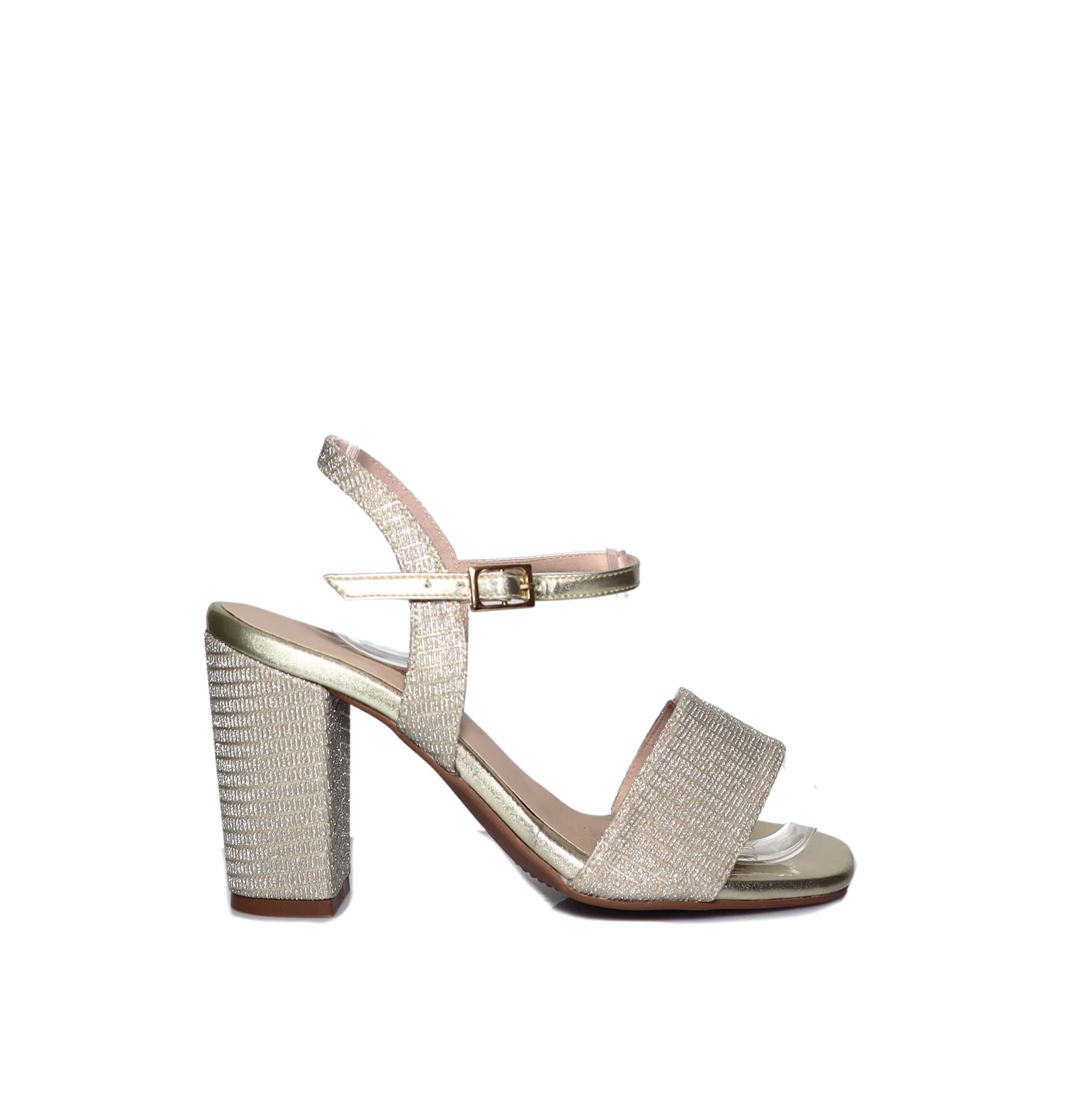 Sandalia tacon champaña para mujer 7593-Z522