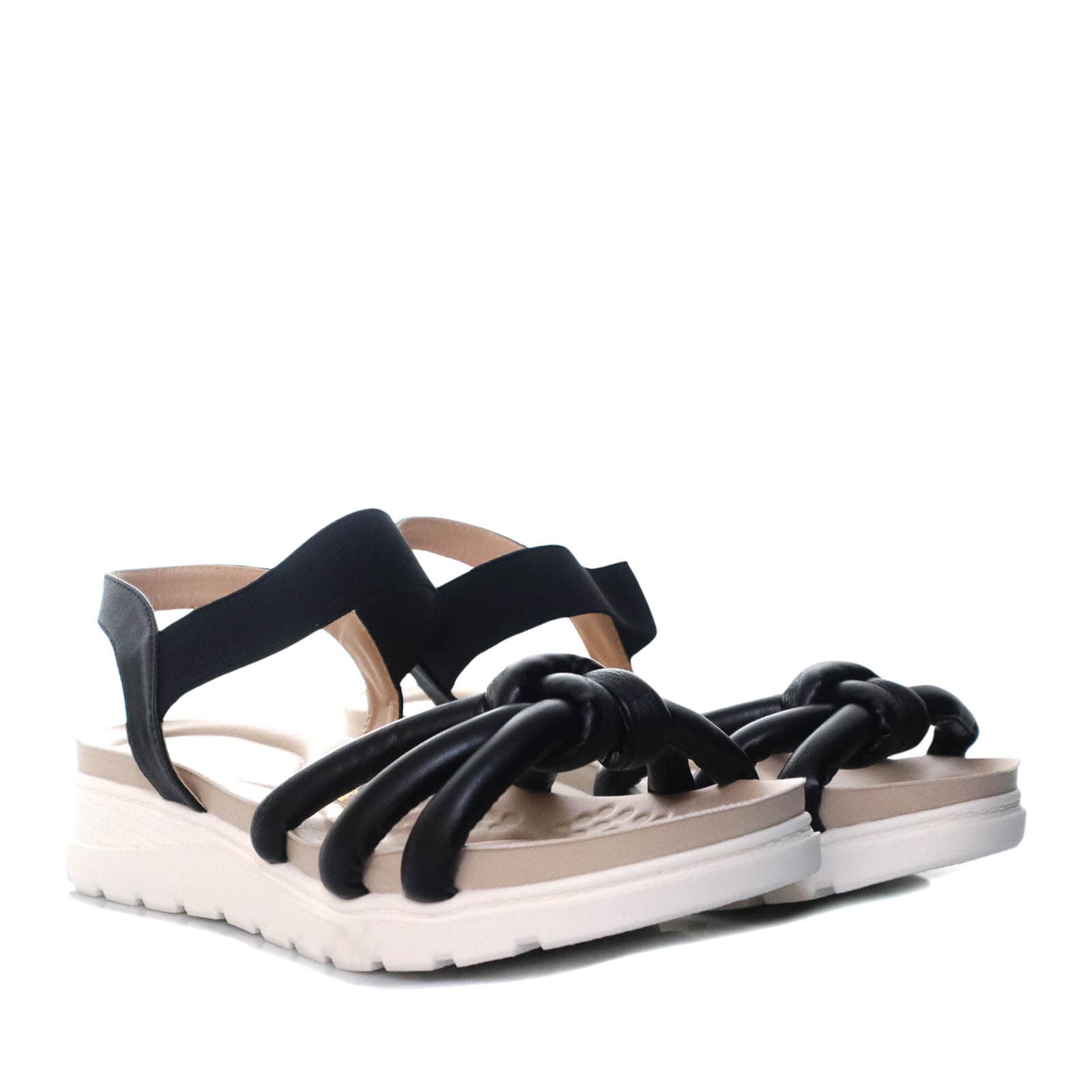 Sandalia plana negro para mujer 8072-Z83