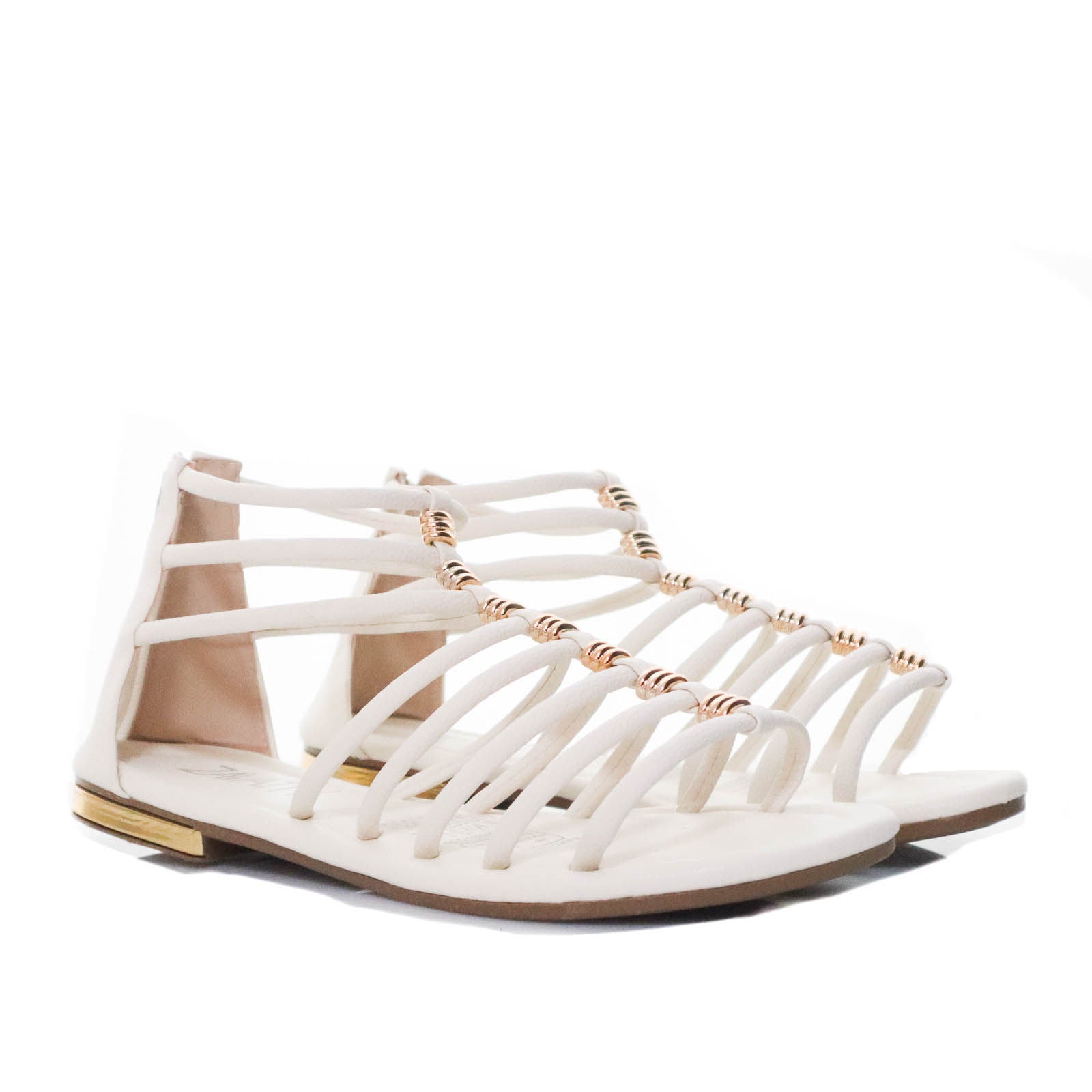 Sandalia plana talco para mujer 825-Z257