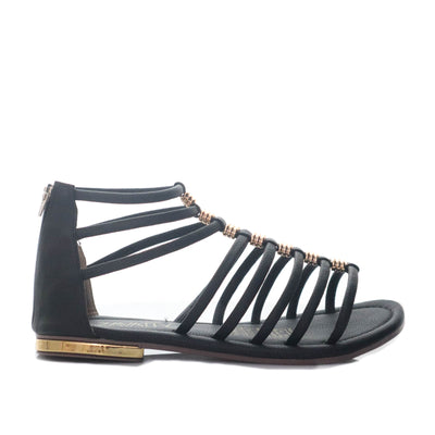 Sandalia plana negro para mujer 825-Z257