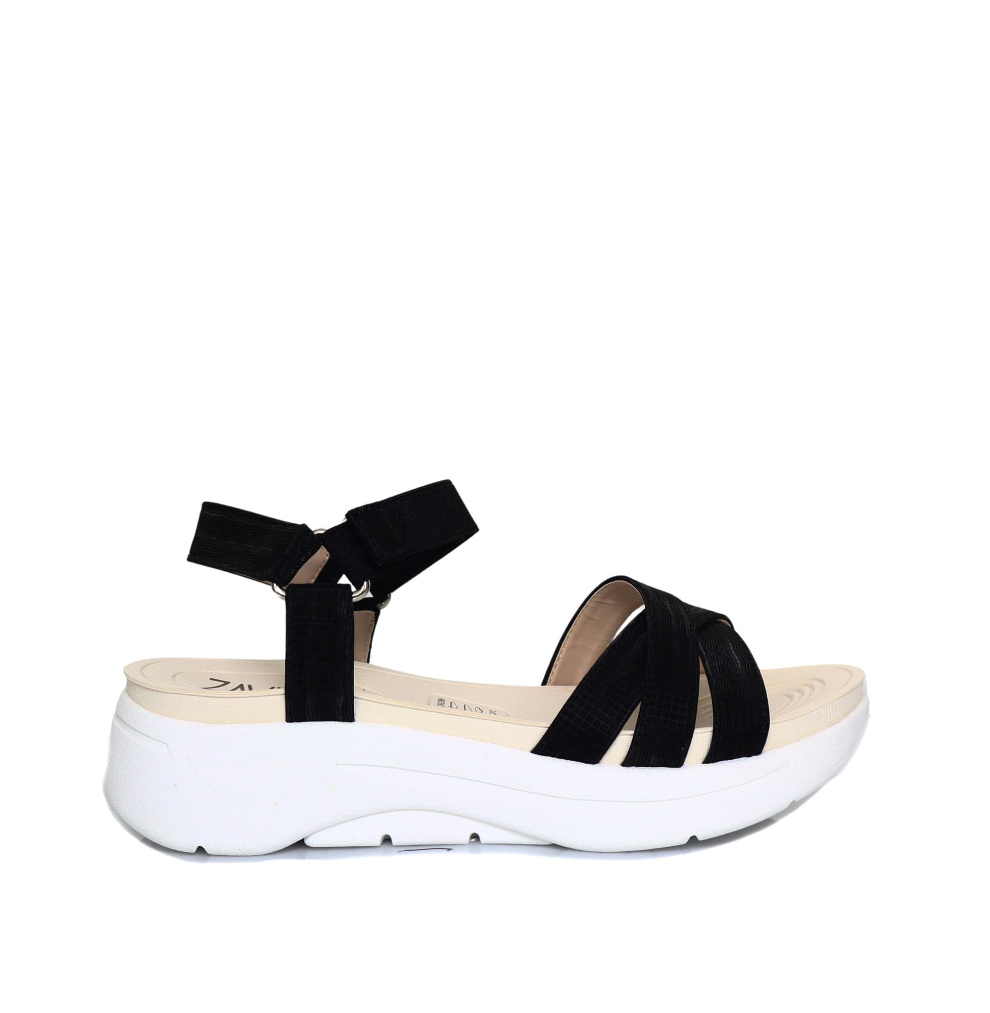 Sandalia plana negro para mujer 9037-Z83