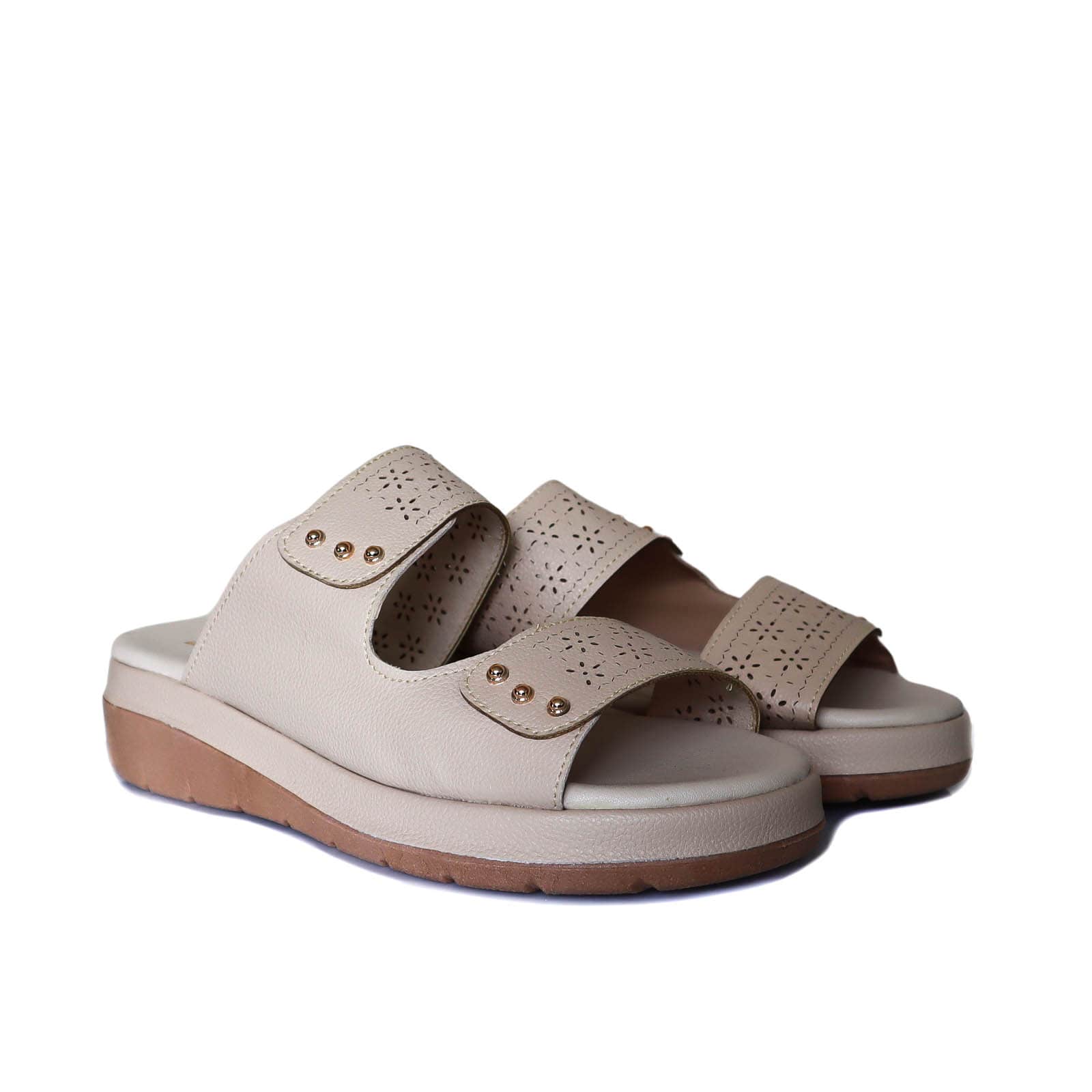 Sandalia plana beige para mujer 9240-Z388