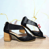Sandalia tacon negro x orion negro cuero para mujer AMARA-Z11