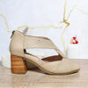 Sandalia tacon pardo cuero para mujer AMARA-Z11