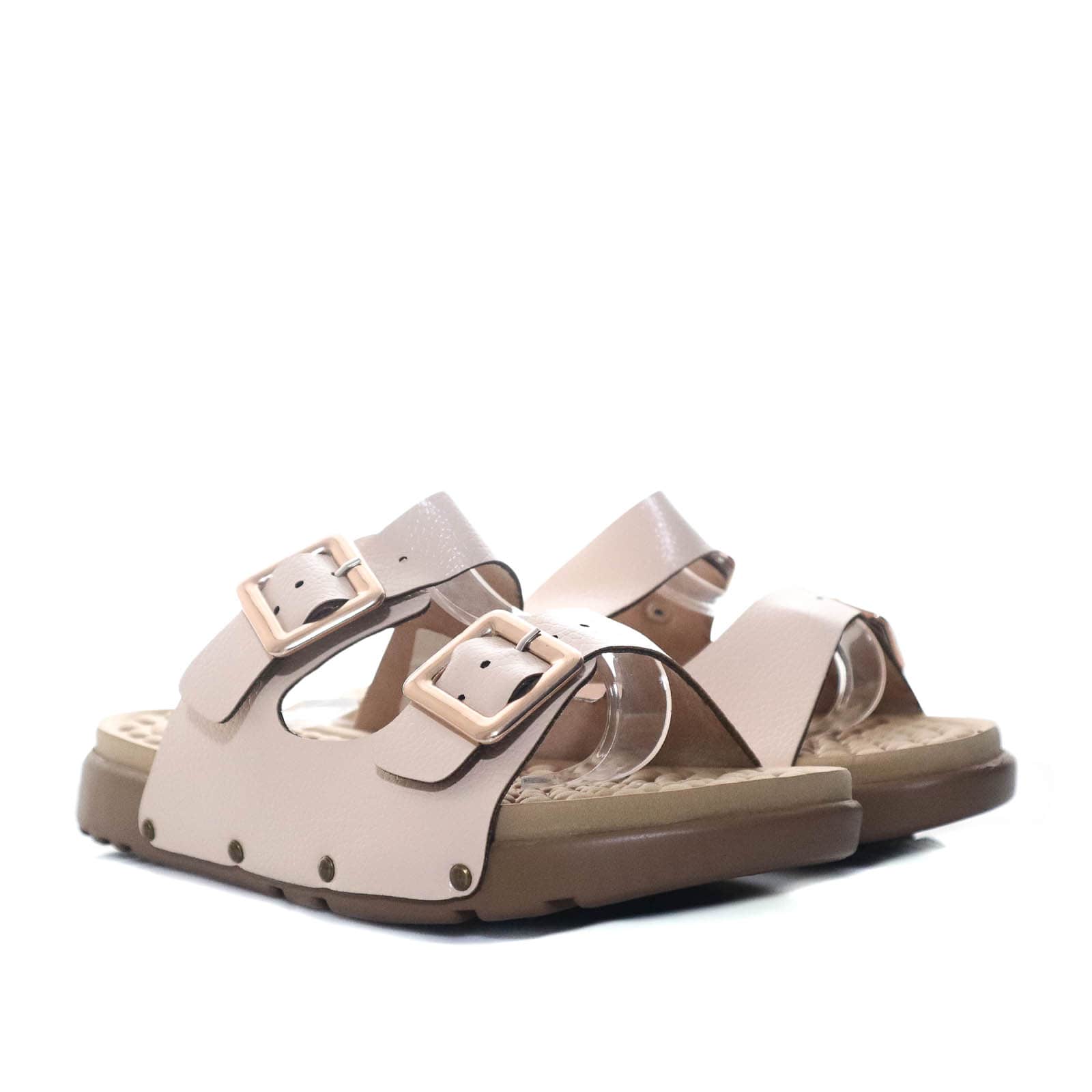 Sandalia plana nude para mujer BRKT2HB-Z562
