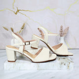 Tacon blanco cuero para mujer C07-Z522