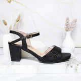 Tacon negro cuero para mujer C07-Z522