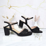 Tacon negro cuero para mujer C07-Z522