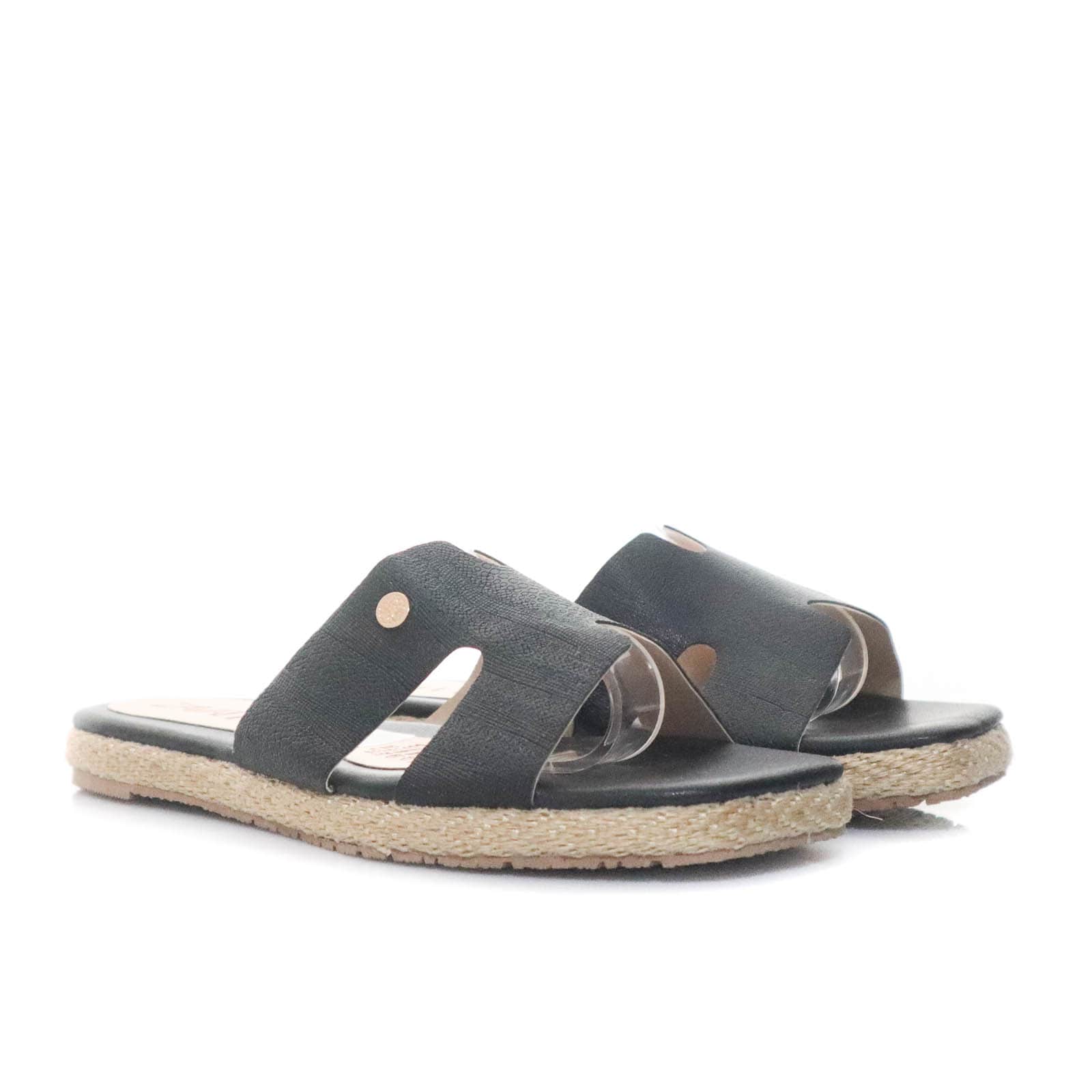 Sandalia plana negro para mujer E203-Z84