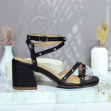 Sandalia tacon negro para mujer F32-Z686