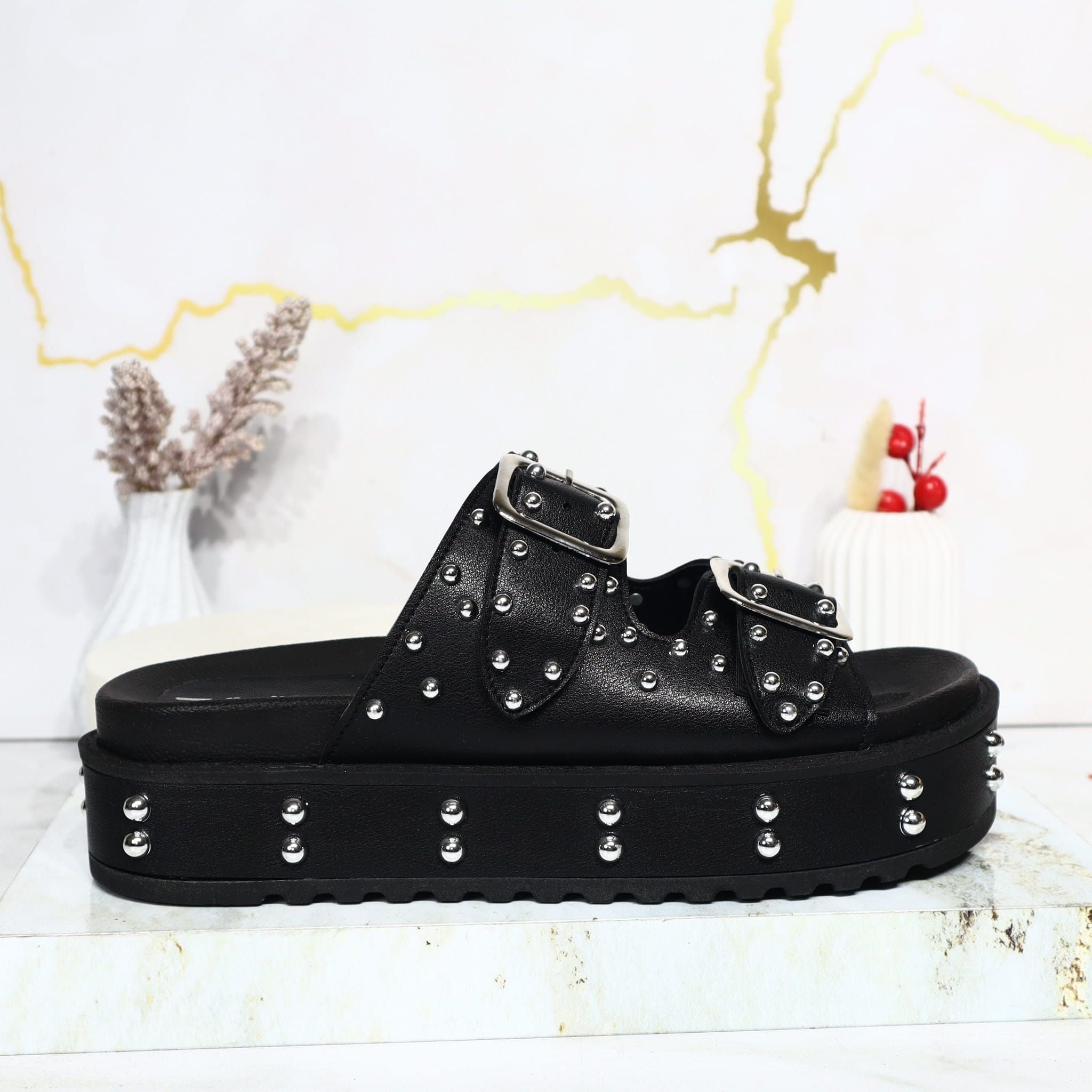 Plataforma baja negro para mujer F455-Z436