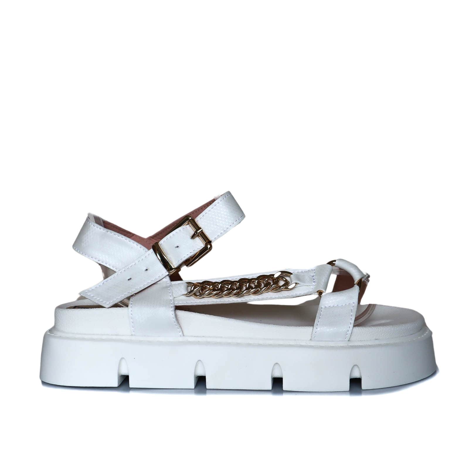 Sandalia plana blanco para mujer H-BETTY