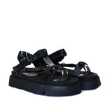 Sandalia plana negro para mujer H-BETTY