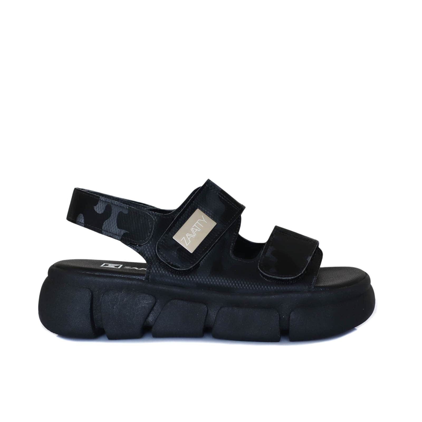 Sandalia plana negro para mujer H-ERIKA