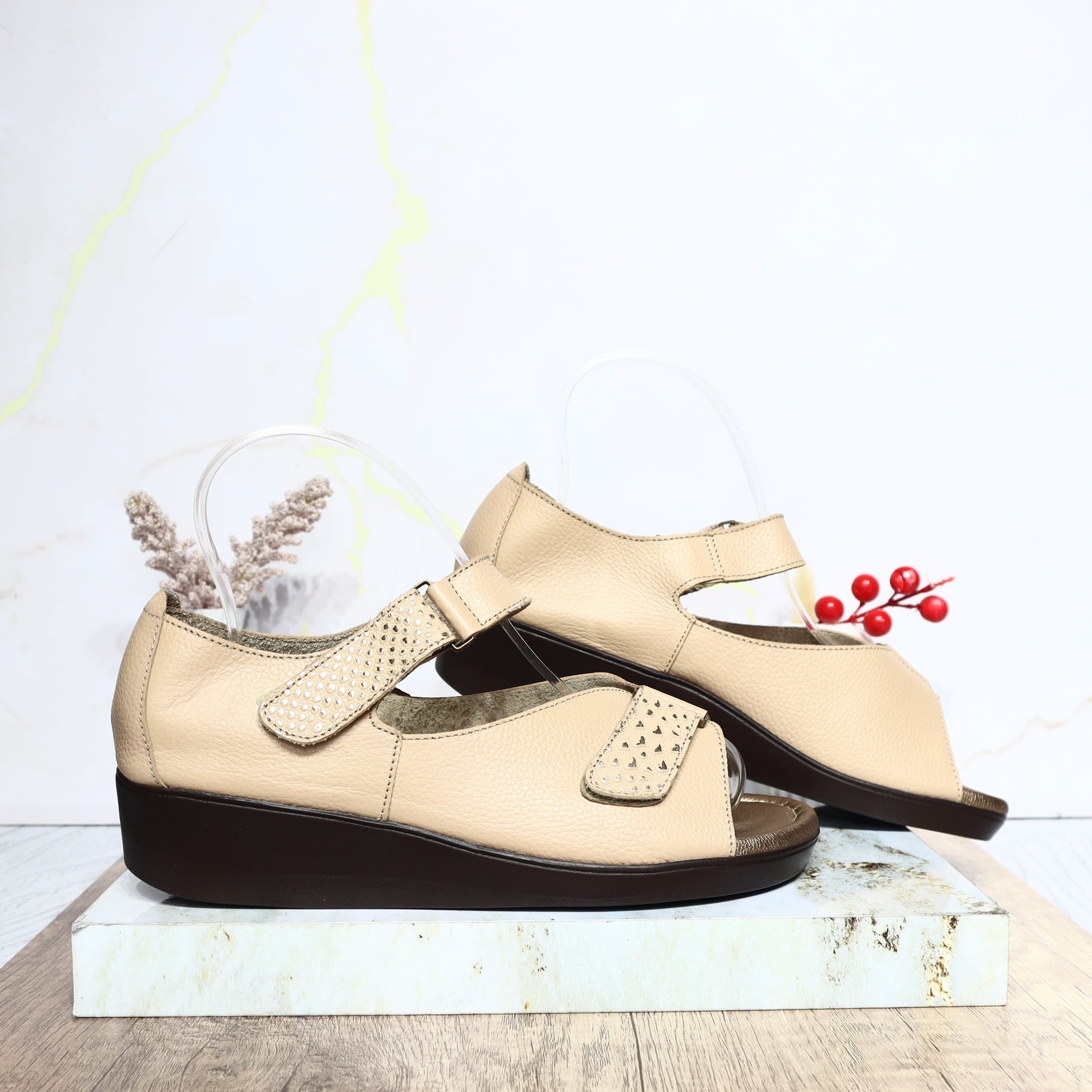 Romulo sandalia anis cuero para mujer H-HEIDY