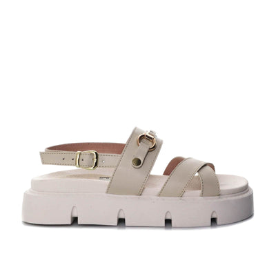 Sandalia plana beige para mujer H-KATIA