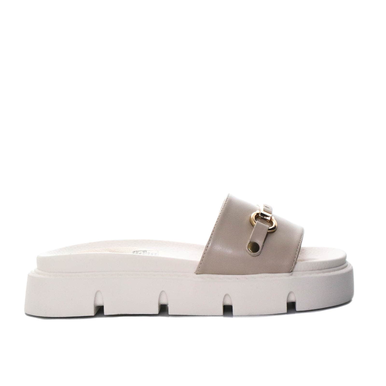 Sandalia plana crema para mujer H-MAIRA