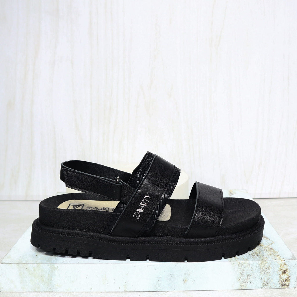 Sandalia canoa negro para mujer H-TINA