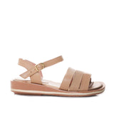 Sandalia plana capuchino cuero para mujer H-VIOLETA