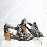 Sandalia tacon plomo cuero para mujer H-WANDA