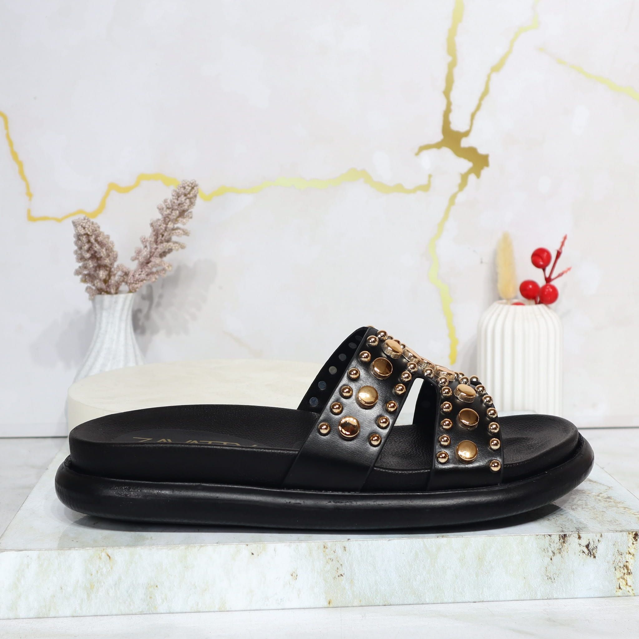 Sandalia canoa negro para mujer H01-Z723