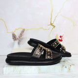 Sandalia canoa negro para mujer H01-Z723