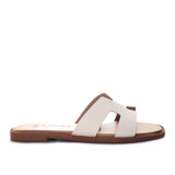 Sandalia plana talco para mujer HERMES-Z19