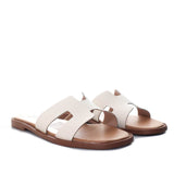 Sandalia plana talco para mujer HERMES-Z19