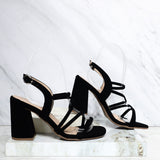 Sandalia tacon negro nobuck para mujer J162-Z471