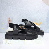 Sandalia plana negro para mujer K069-Z111